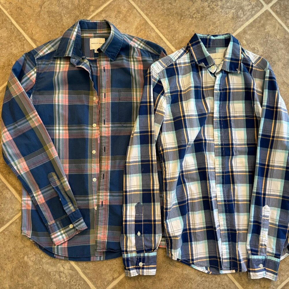 2 American Eagle Button Down Shirts - image 1